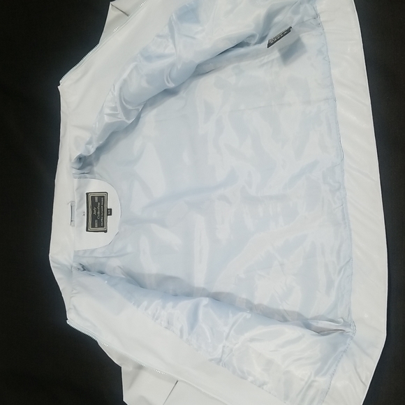 Judy Collection Faux Leather Light Baby Blue Zippered Jacket. M - Picture 10 of 12